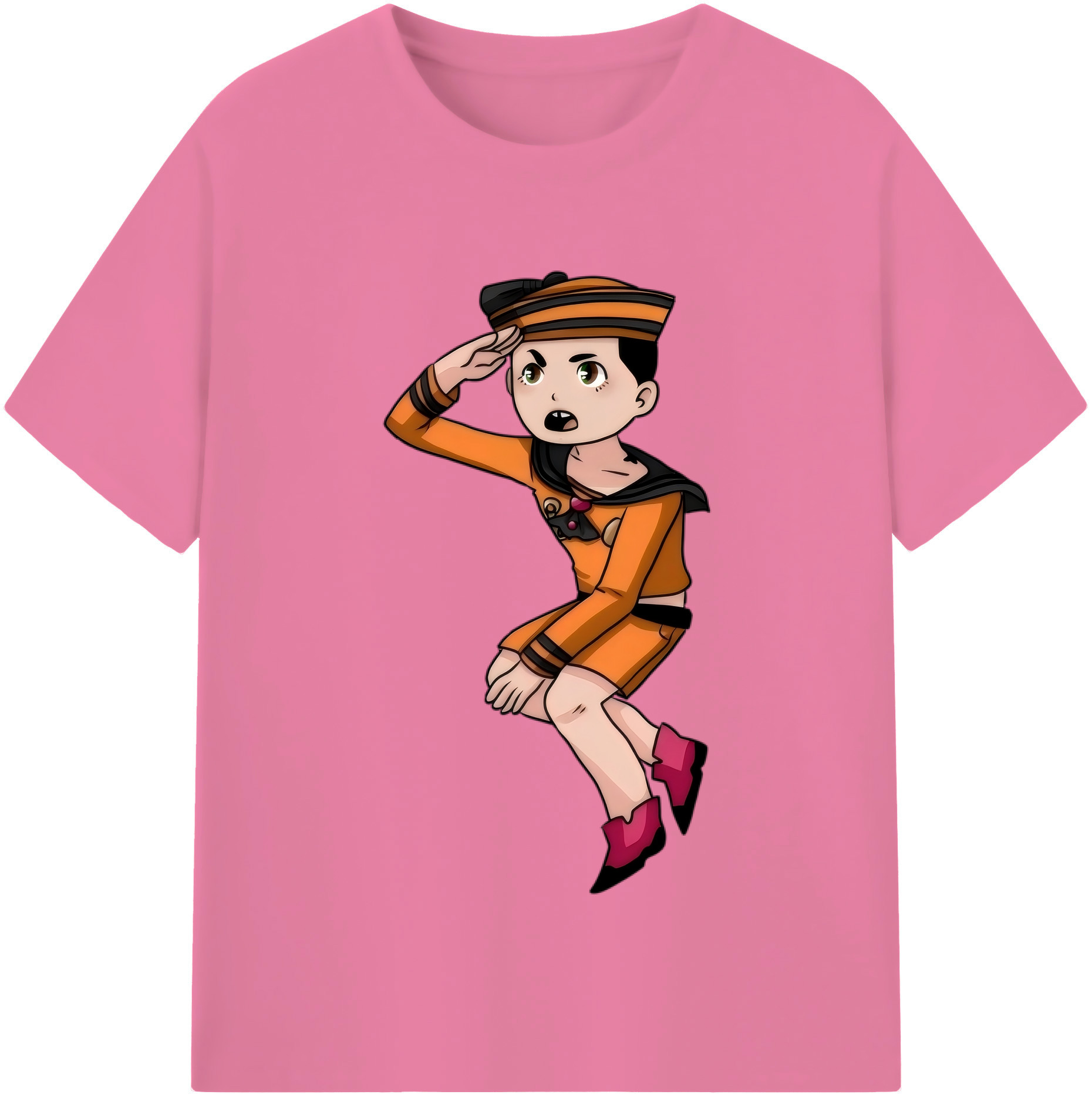 （画像用） ジョジョの奇妙な冒険 東方定助 JoJo's Bizarre Adventure Higashikata Josuke 綿100％半袖Tシャツ（フロントプリント）